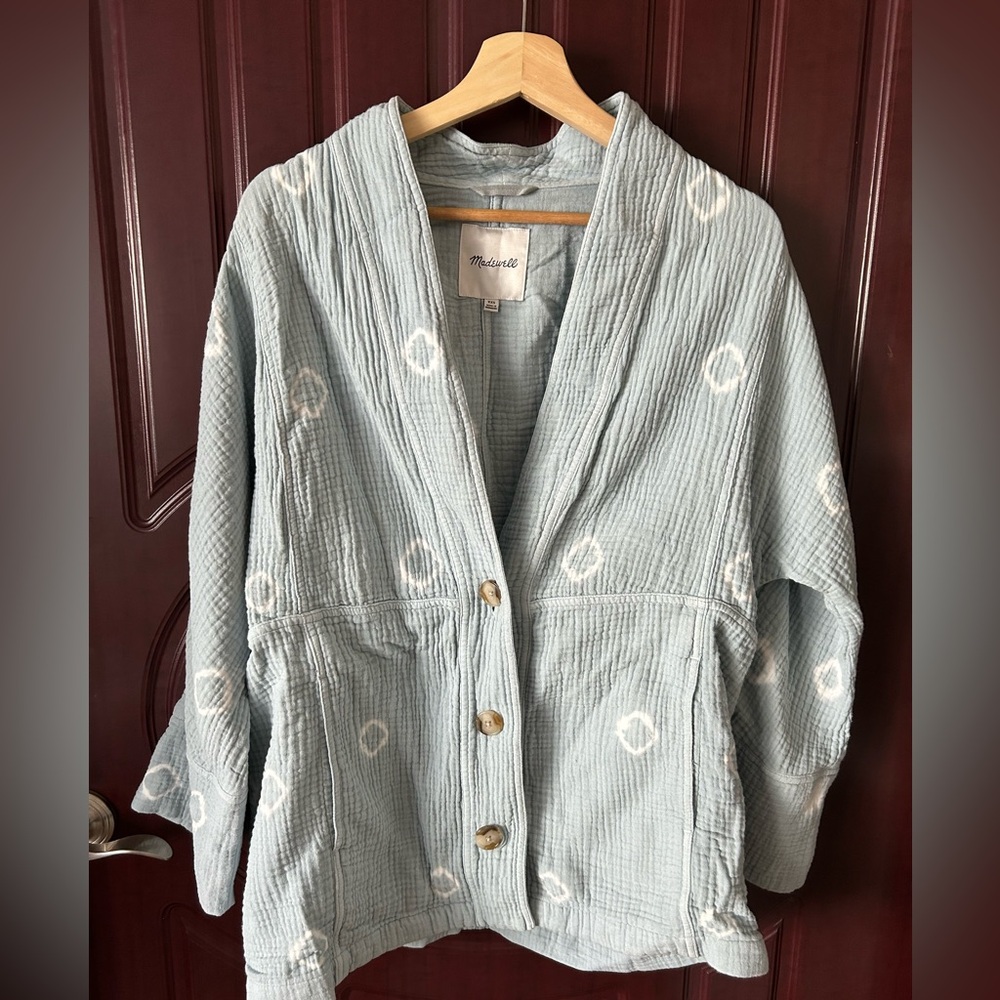 shibori lightspun seamed robe jacket